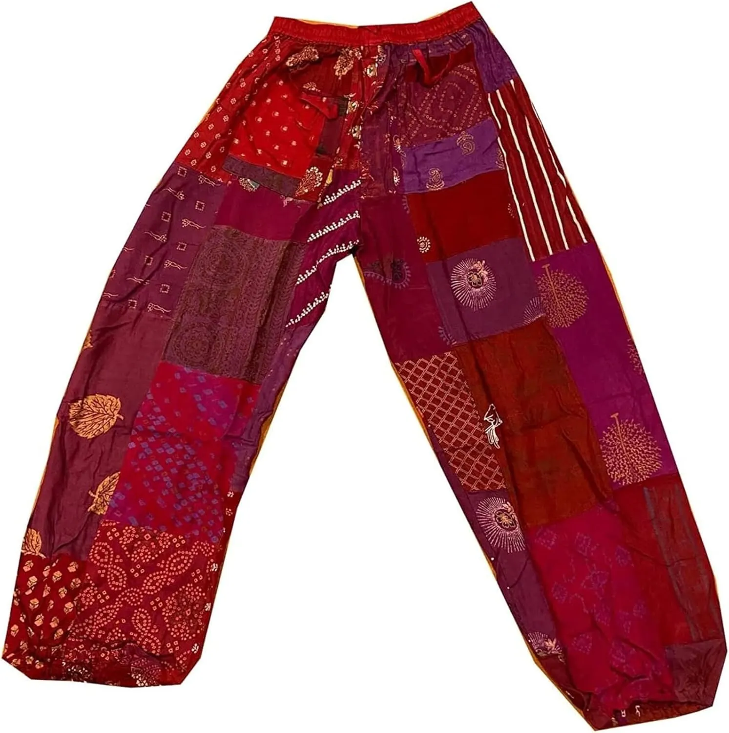 Patchwork Harem Pants with Pockets, Hippie Boho Rayon Harem Pants, Womens Summer Pants, Festival Clothing