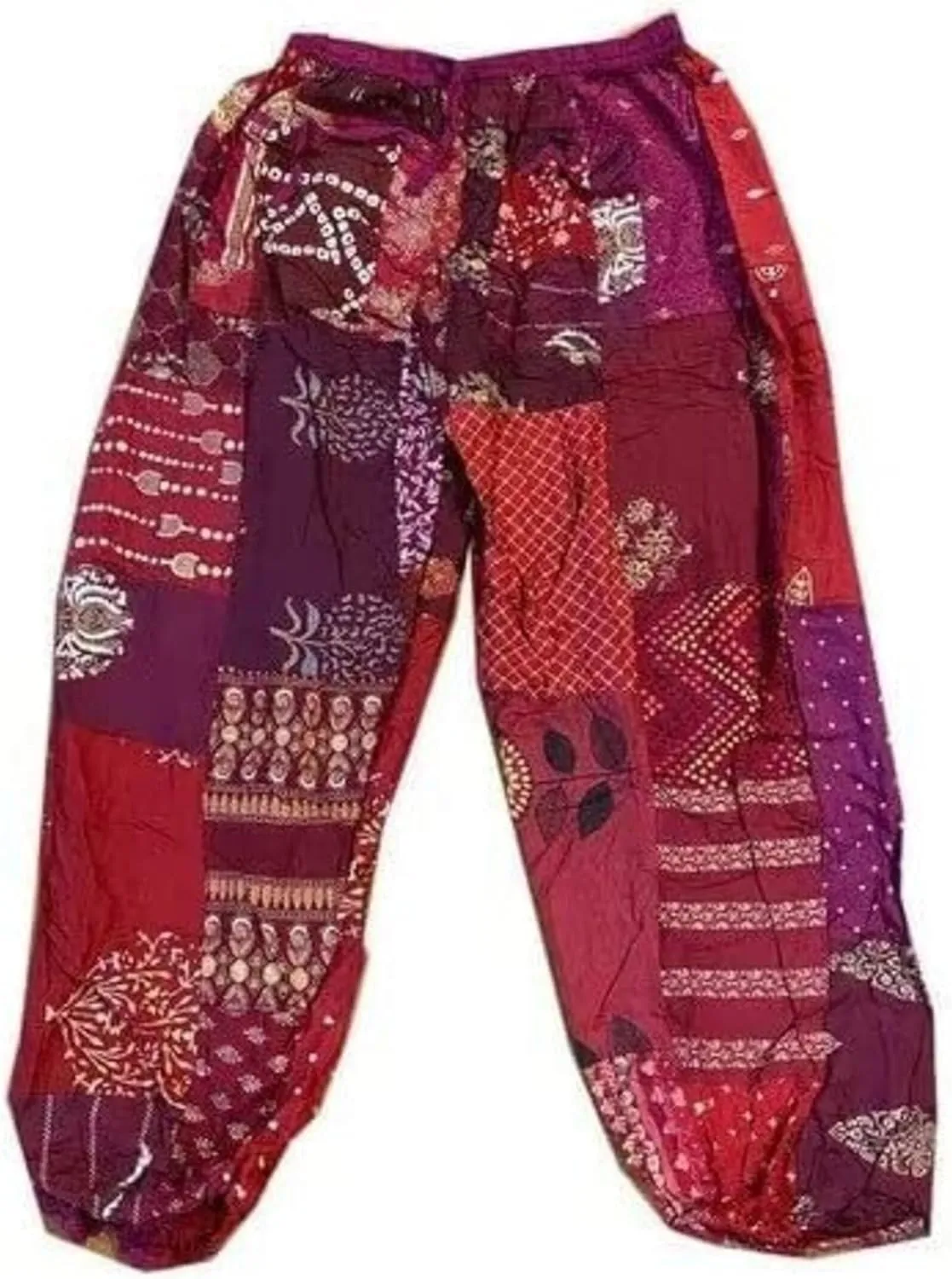 Patchwork Harem Pants with Pockets, Hippie Boho Rayon Harem Pants, Womens Summer Pants, Festival Clothing