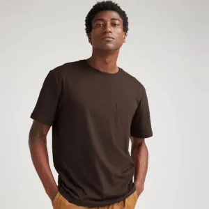 Pima Crew Pocket Tee (Dark Oak)