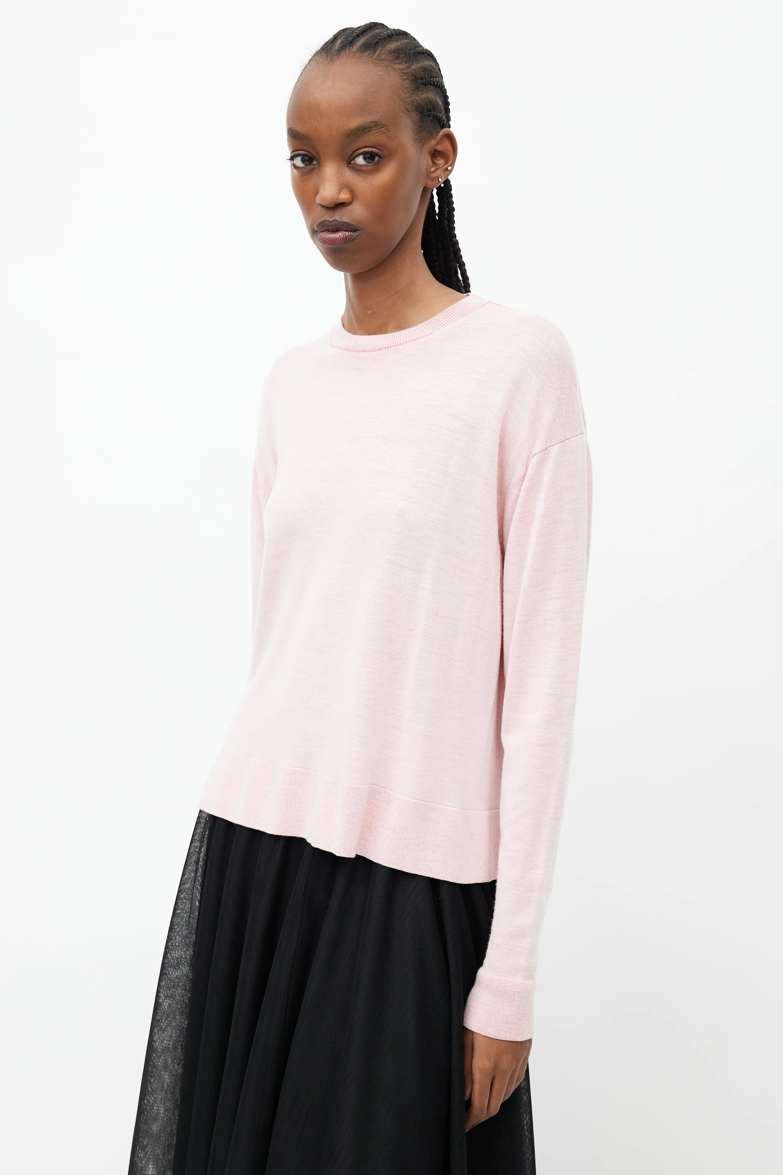 Pink Wool Knit Sweater