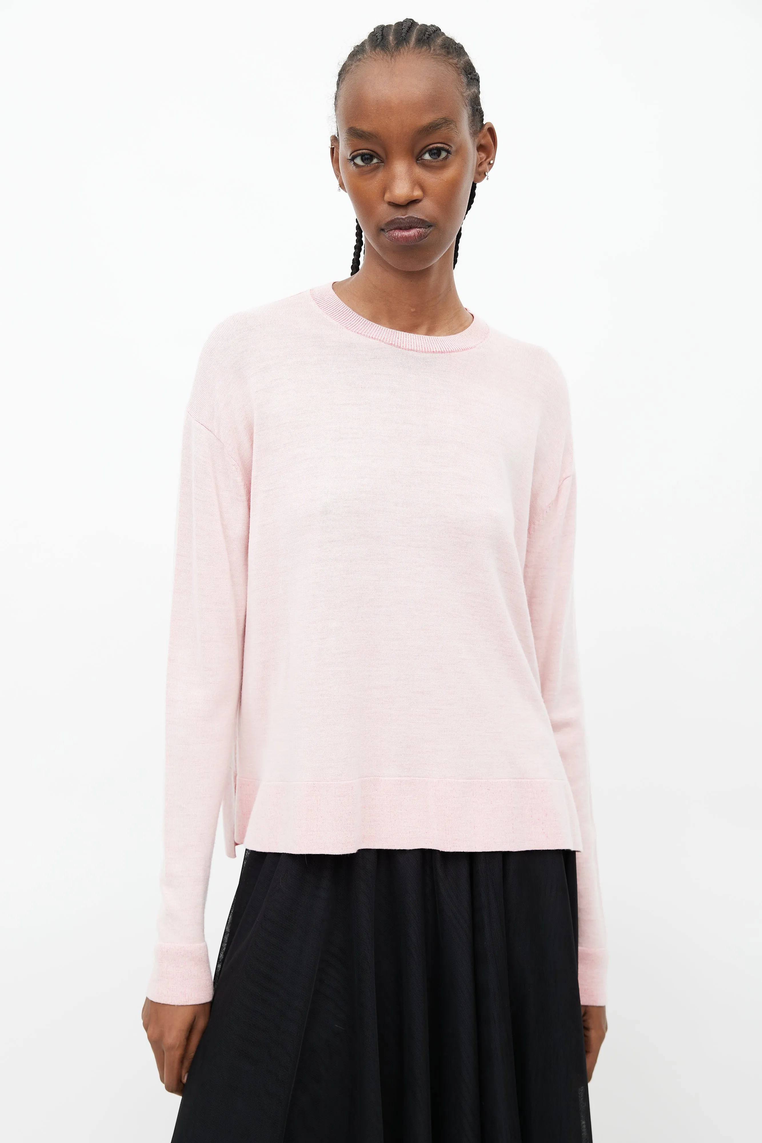 Pink Wool Knit Sweater