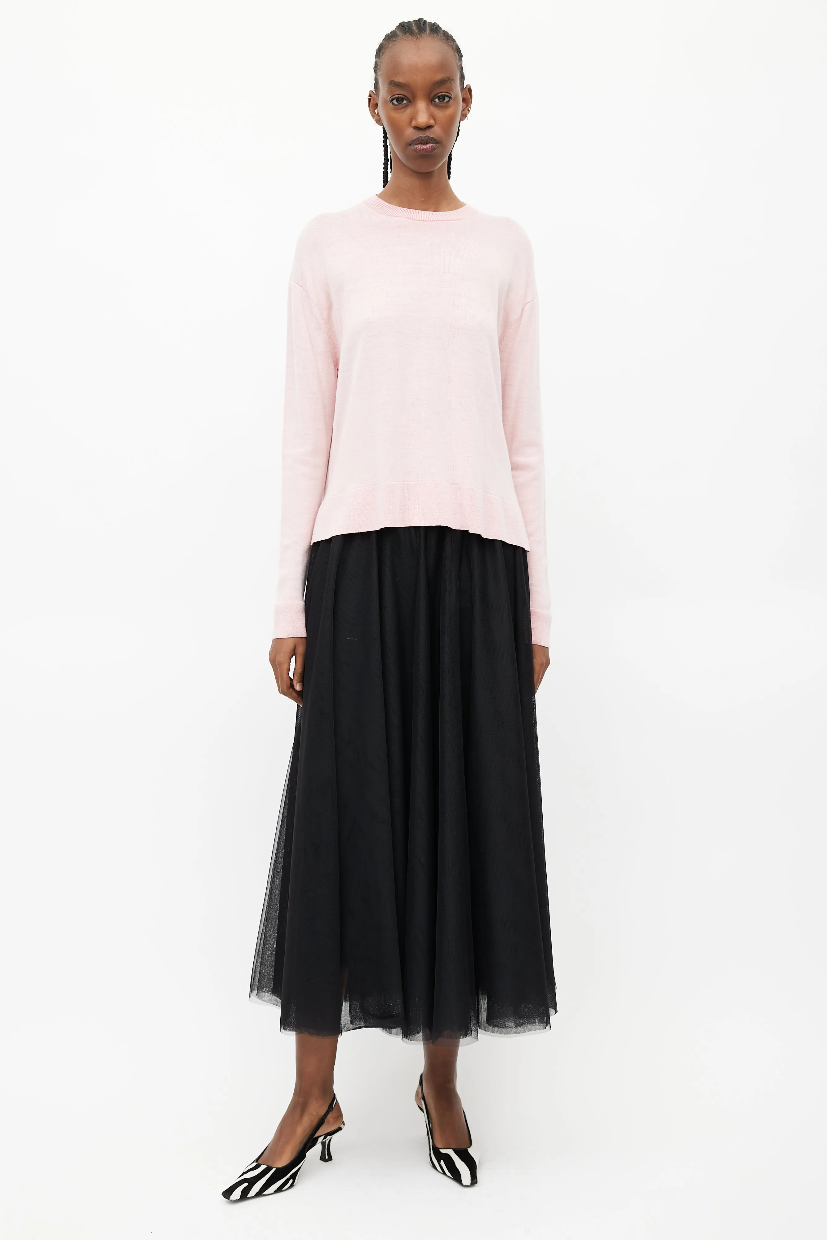 Pink Wool Knit Sweater
