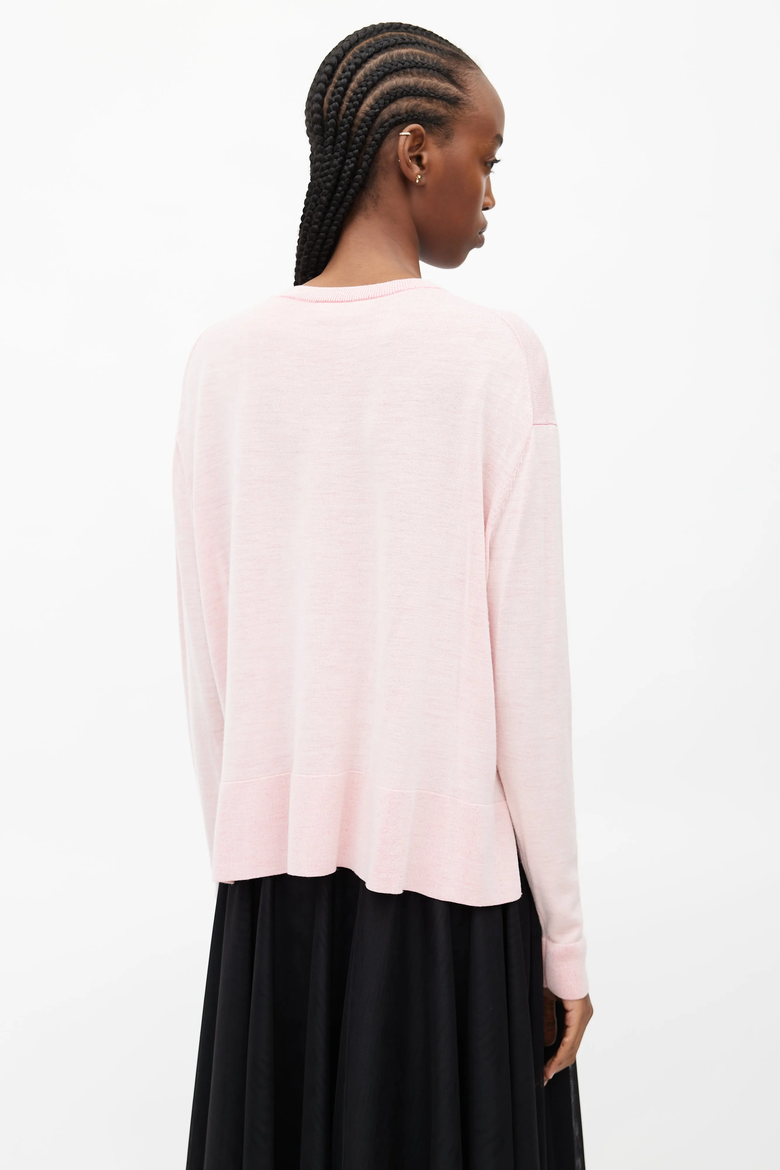 Pink Wool Knit Sweater