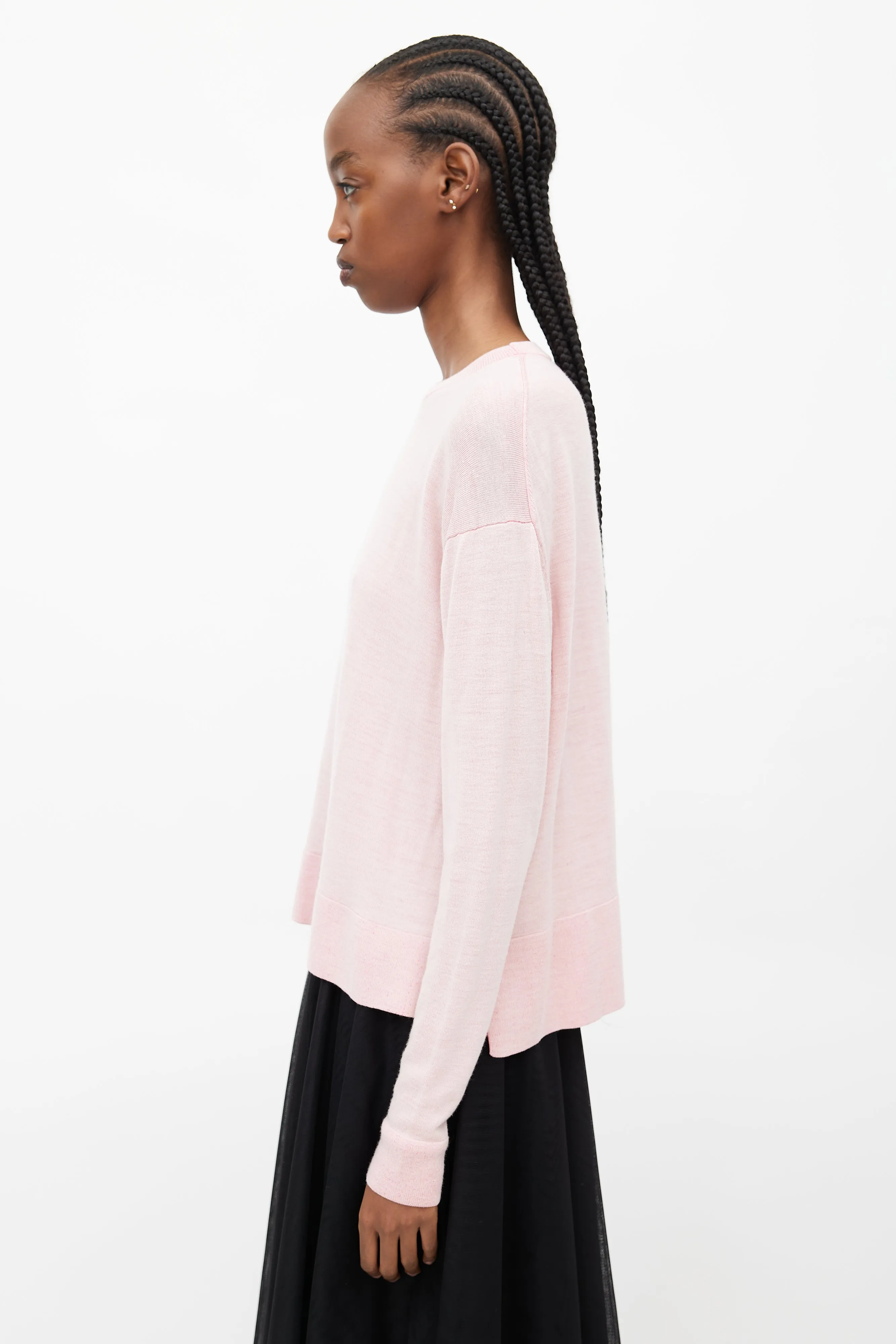 Pink Wool Knit Sweater