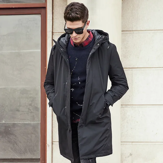 Pioneer Camp long winter Jacket men brand clothing male cotton Spring coat New top Quality black down Parkas men 611801