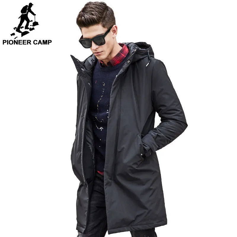 Pioneer Camp long winter Jacket men brand clothing male cotton Spring coat New top Quality black down Parkas men 611801