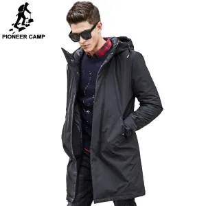Pioneer Camp long winter Jacket men brand clothing male cotton Spring coat New top Quality black down Parkas men 611801