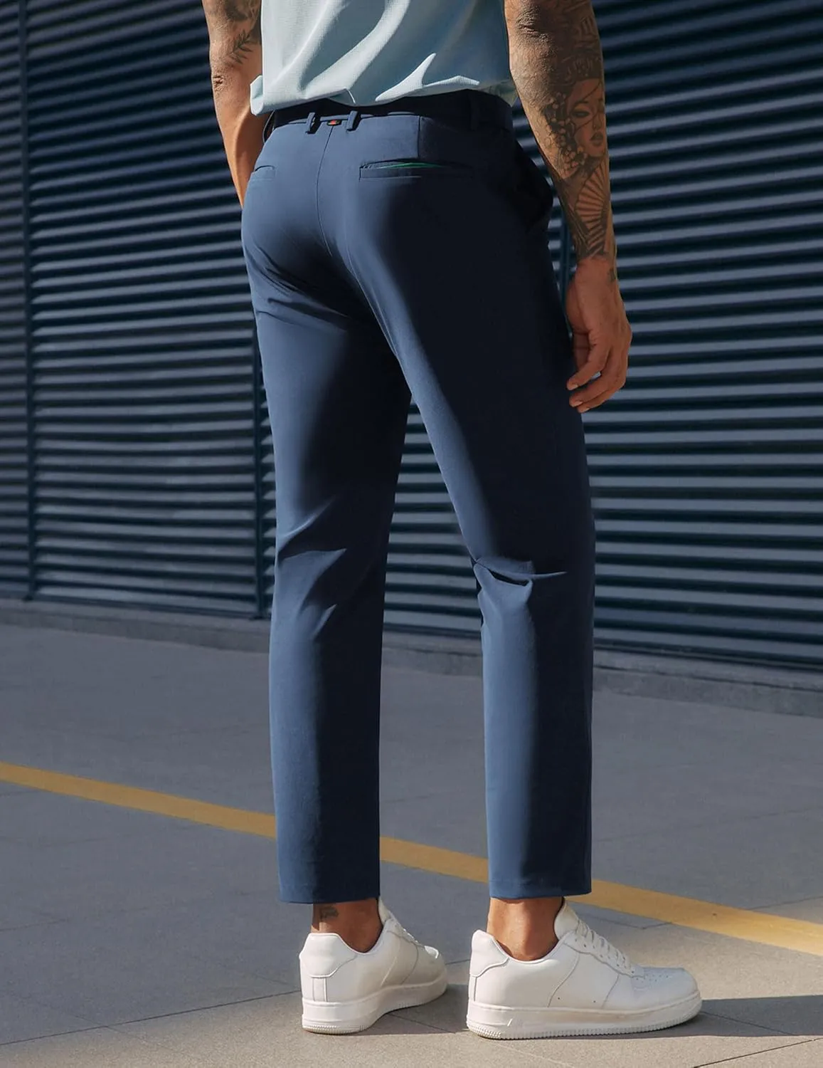 PJ PAUL JONES Men's 4 Way Stretch Golf Pants Casual Cropped Slim Fit Lightweight Pants Business Dress Pant Trousers