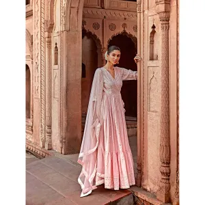 Preevin Blush Pink All Three Angrakha (Set of 2)