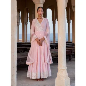 Preevin Blush Pink Diamond Angrakha (Set of 2)