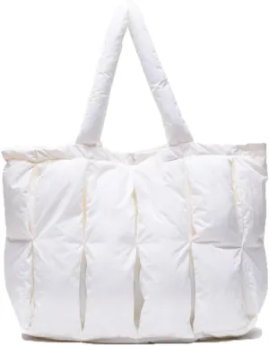 Puffer Tote Bag For Women Luxury Quilted Puffy Handbag Light Winter Shoulder Bag