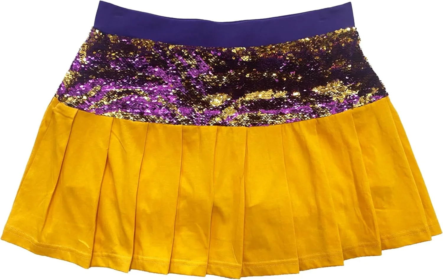 Purple and Gold Tiger Adult Sequin Game Day Skort - S/M, L/XL, 2XL/3XL
