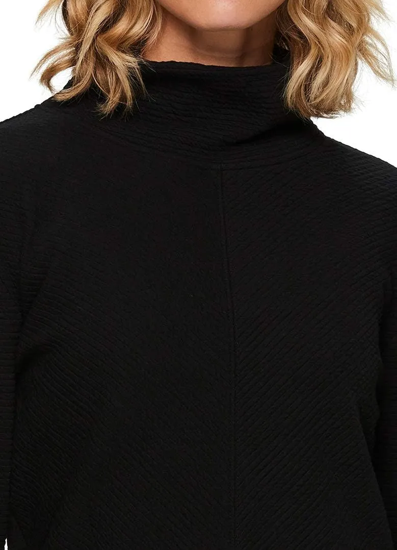 RBX Active Women's Ultra Soft Quilted Cowl Neck Pullover Sweater, Lightweight Mock Neck Tunic Sweatshirt with Thumbholes