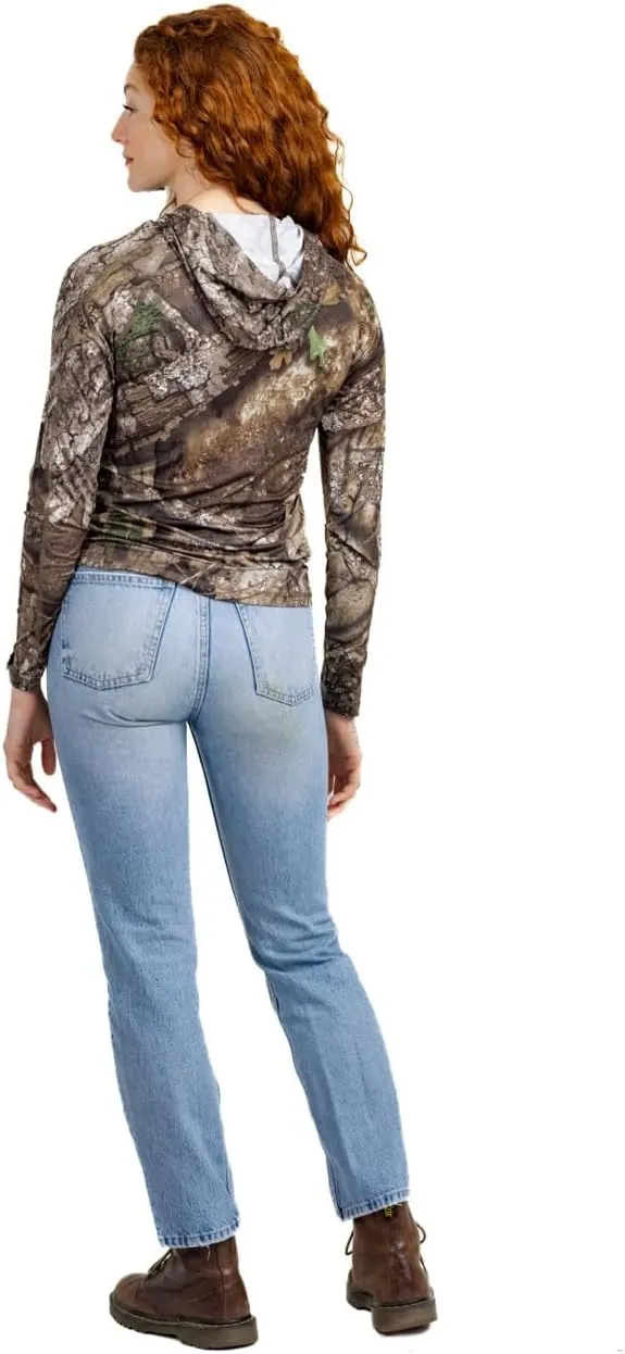 Realtree Women's Camo UV Protection Shirts and Hoodies Long Sleeve for Hunting, Fishing, Running and Hiking