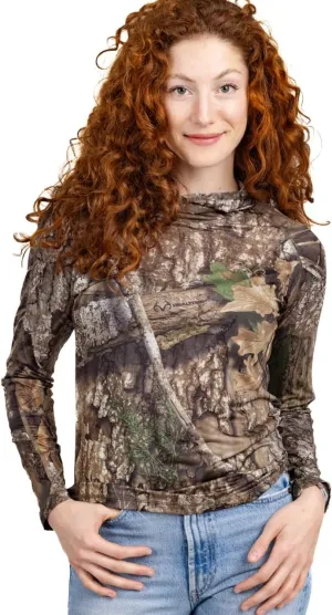 Realtree Women's Camo UV Protection Shirts and Hoodies Long Sleeve for Hunting, Fishing, Running and Hiking