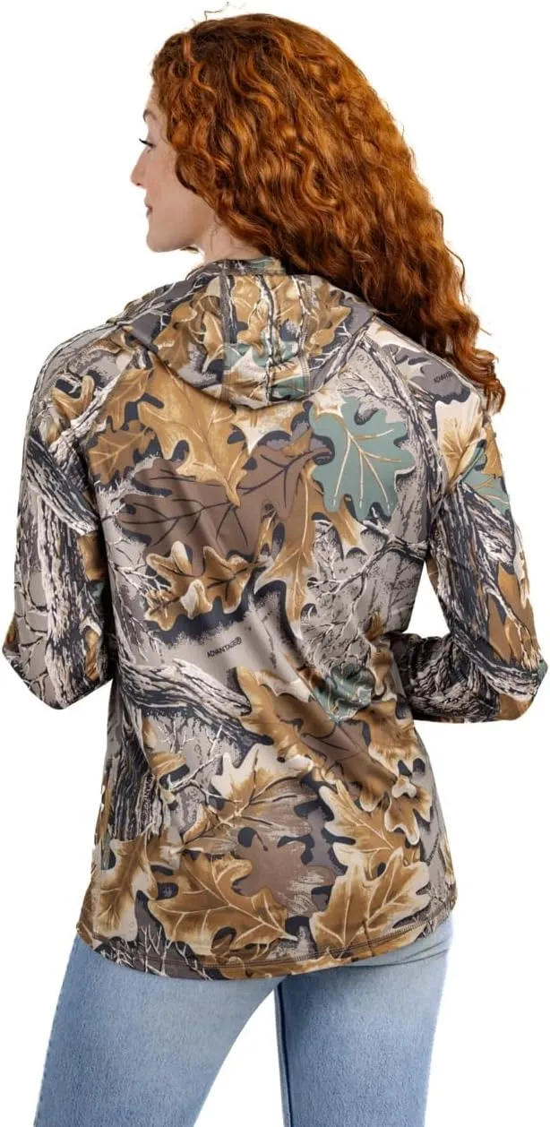 Realtree Women's Camo UV Protection Shirts and Hoodies Long Sleeve for Hunting, Fishing, Running and Hiking