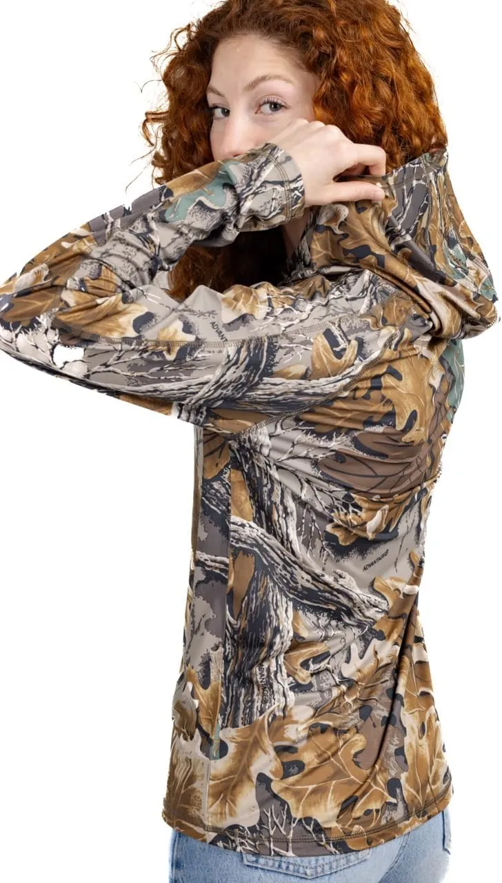Realtree Women's Camo UV Protection Shirts and Hoodies Long Sleeve for Hunting, Fishing, Running and Hiking