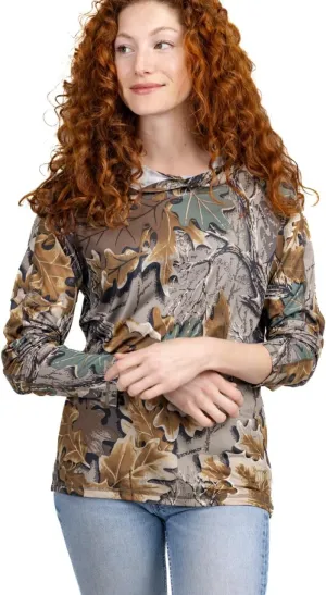 Realtree Women's Camo UV Protection Shirts and Hoodies Long Sleeve for Hunting, Fishing, Running and Hiking