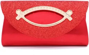 Red Clutch Purses for Women Formal Red Evening Bag Elegant Sparkle Rhinestone Clutch for Wedding Party