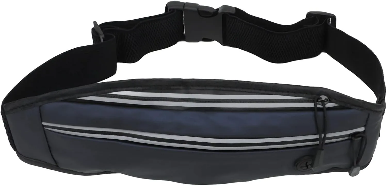Reflective Running Belt Ultra Light Water Prevent Fanny Pack For Outdoor Sports (Dark Blue)