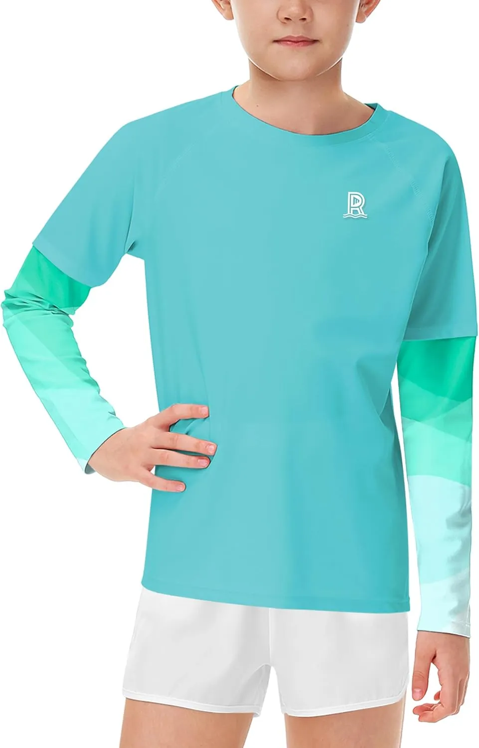 Remimi Unisex Kids Rash Guard SPF 50  Long Sleeve Sun Shirt Athletic Fishing Shirts 3-12 Years