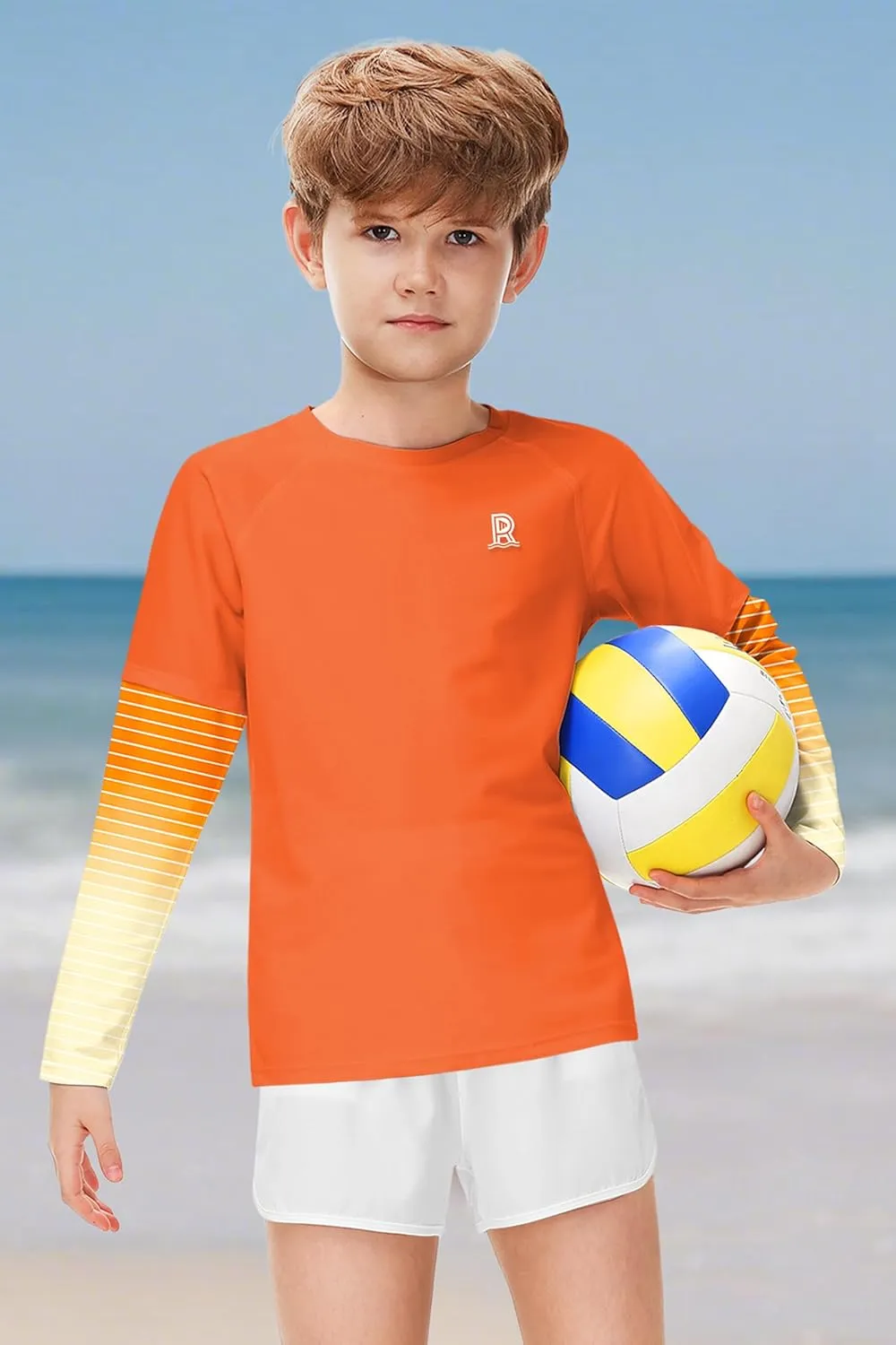 Remimi Unisex Kids Rash Guard SPF 50  Long Sleeve Sun Shirt Athletic Fishing Shirts 3-12 Years
