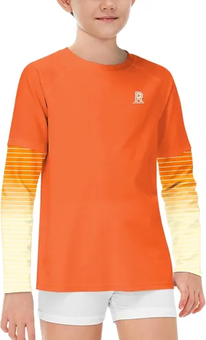Remimi Unisex Kids Rash Guard SPF 50  Long Sleeve Sun Shirt Athletic Fishing Shirts 3-12 Years