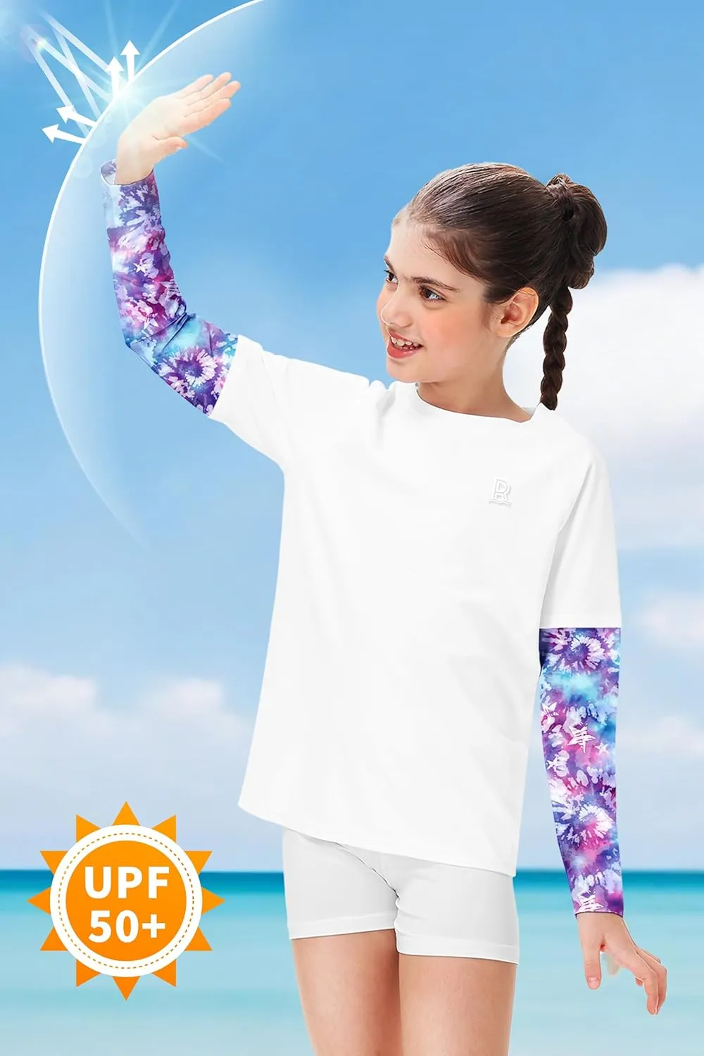 Remimi Unisex Kids Rash Guard SPF 50  Long Sleeve Sun Shirt Athletic Fishing Shirts 3-12 Years