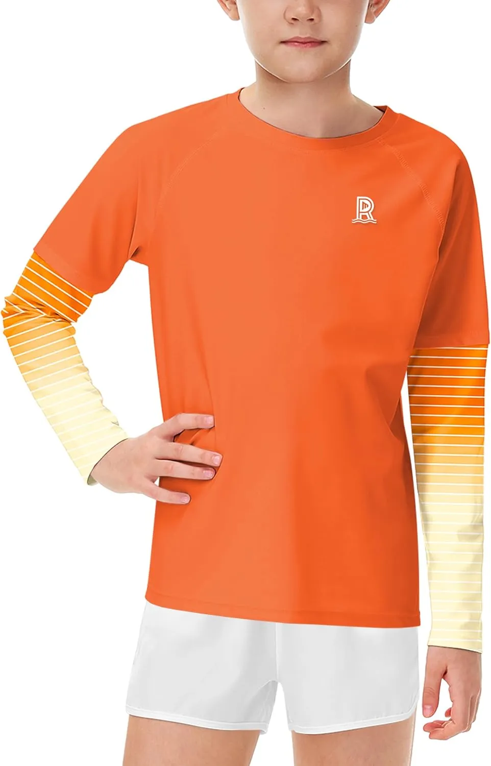 Remimi Unisex Kids Rash Guard SPF 50  Long Sleeve Sun Shirt Athletic Fishing Shirts 3-12 Years
