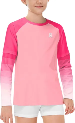 Remimi Unisex Kids Rash Guard SPF 50  Long Sleeve Sun Shirt Athletic Fishing Shirts 3-12 Years