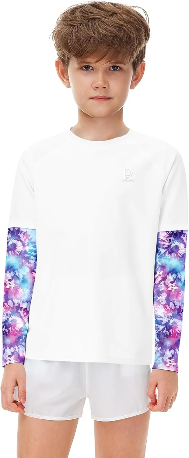 Remimi Unisex Kids Rash Guard SPF 50  Long Sleeve Sun Shirt Athletic Fishing Shirts 3-12 Years