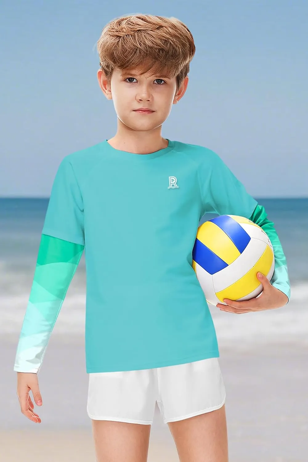 Remimi Unisex Kids Rash Guard SPF 50  Long Sleeve Sun Shirt Athletic Fishing Shirts 3-12 Years