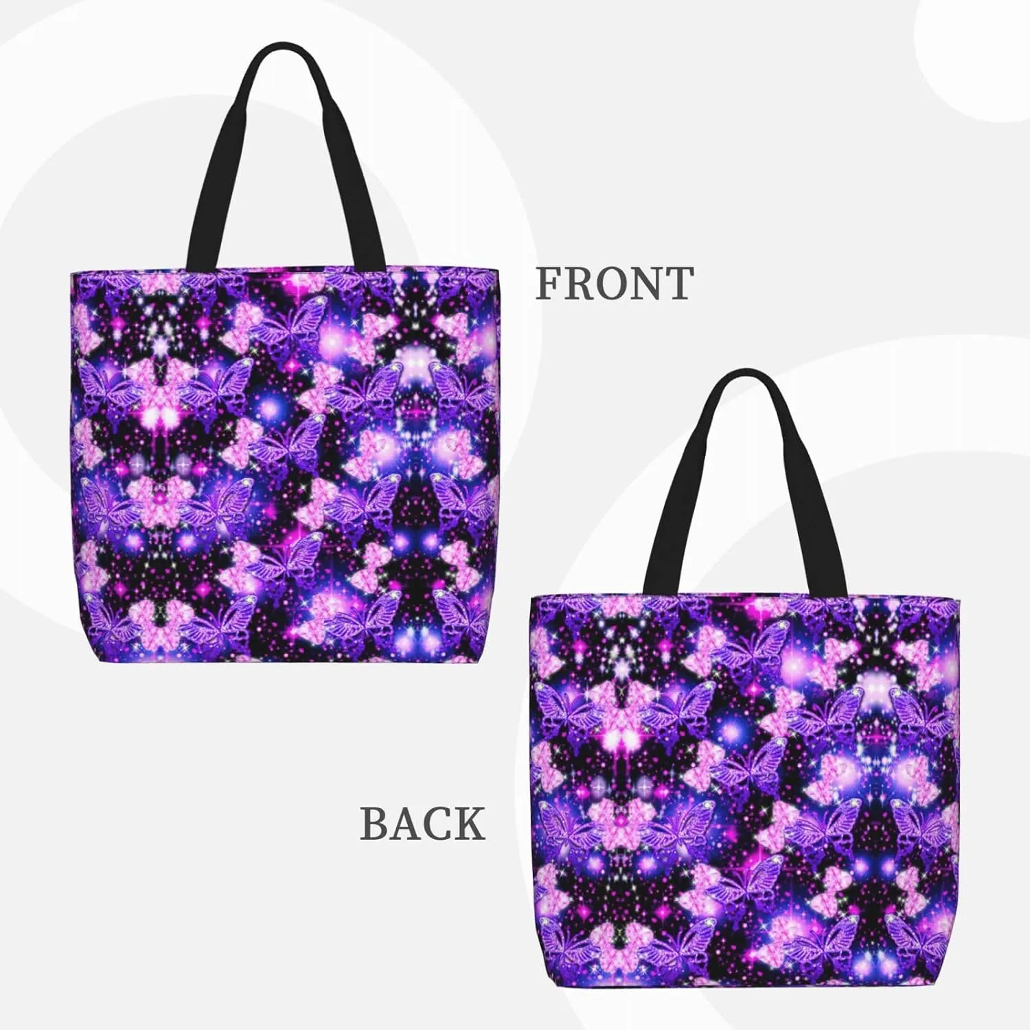 Rose Gold Glitter Print Tote Bag Casual Shoulder Bag Handbag Reusable Shopping Travel Bag Gifts For Women