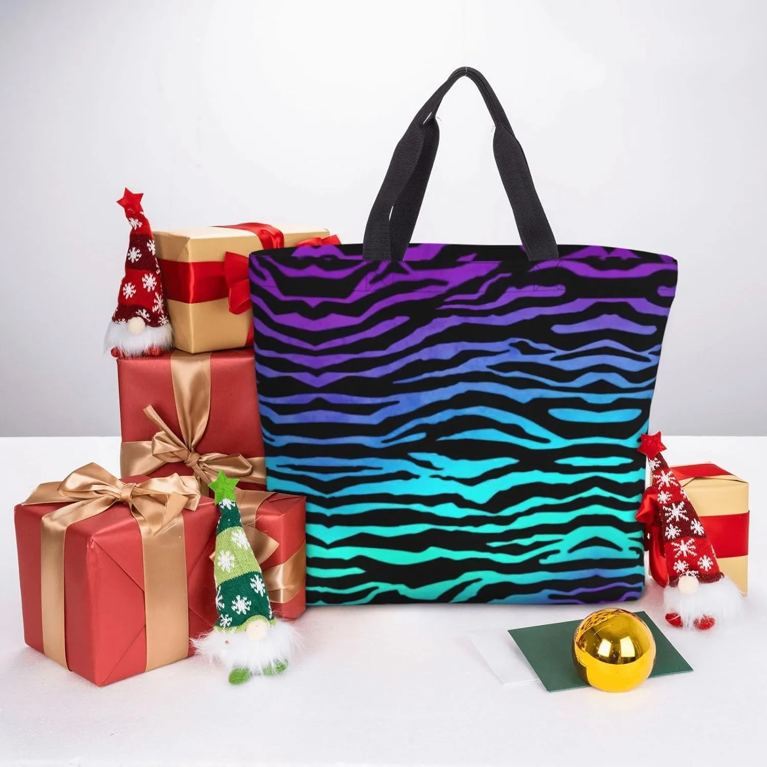 Rose Gold Glitter Print Tote Bag Casual Shoulder Bag Handbag Reusable Shopping Travel Bag Gifts For Women