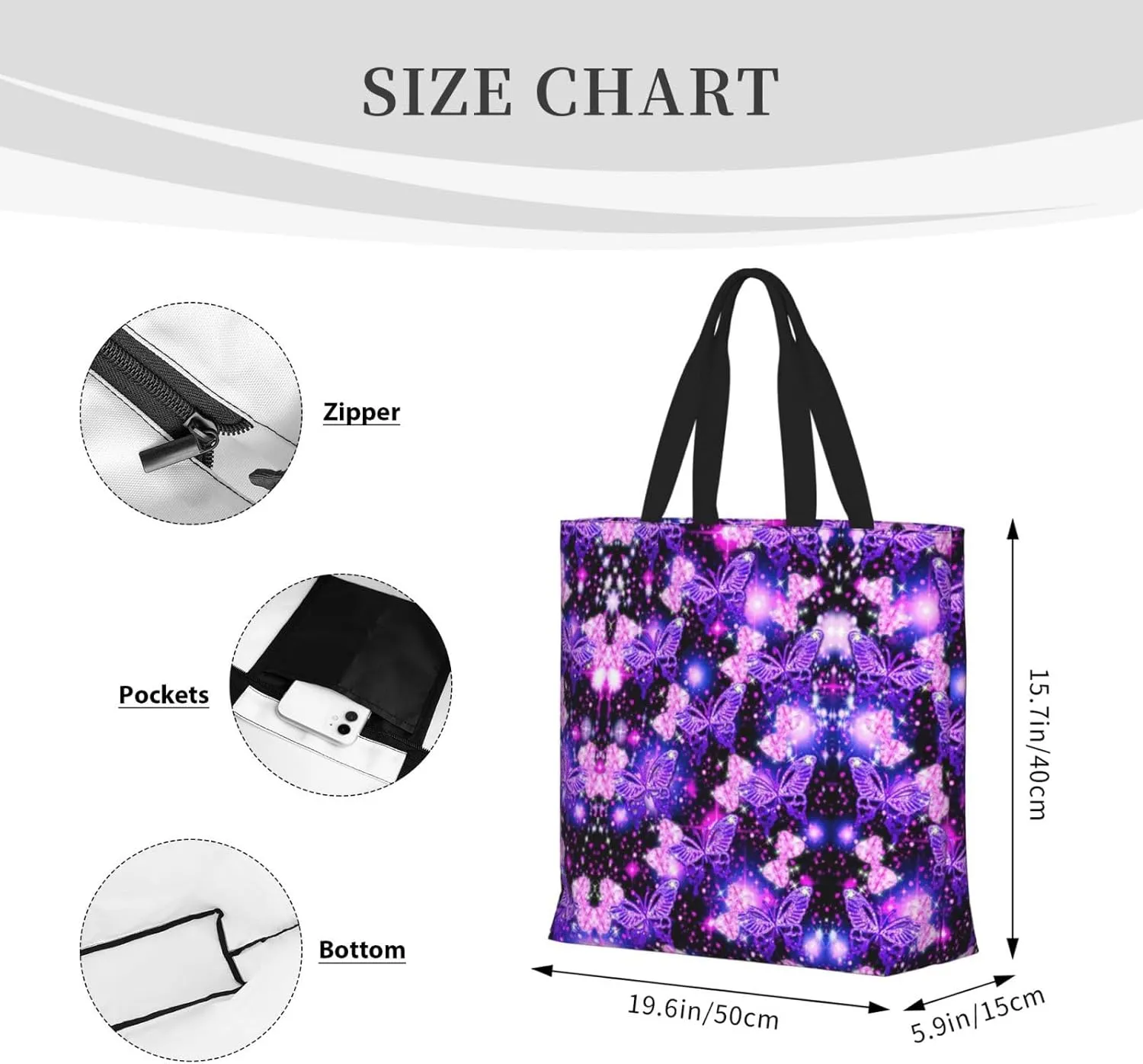 Rose Gold Glitter Print Tote Bag Casual Shoulder Bag Handbag Reusable Shopping Travel Bag Gifts For Women