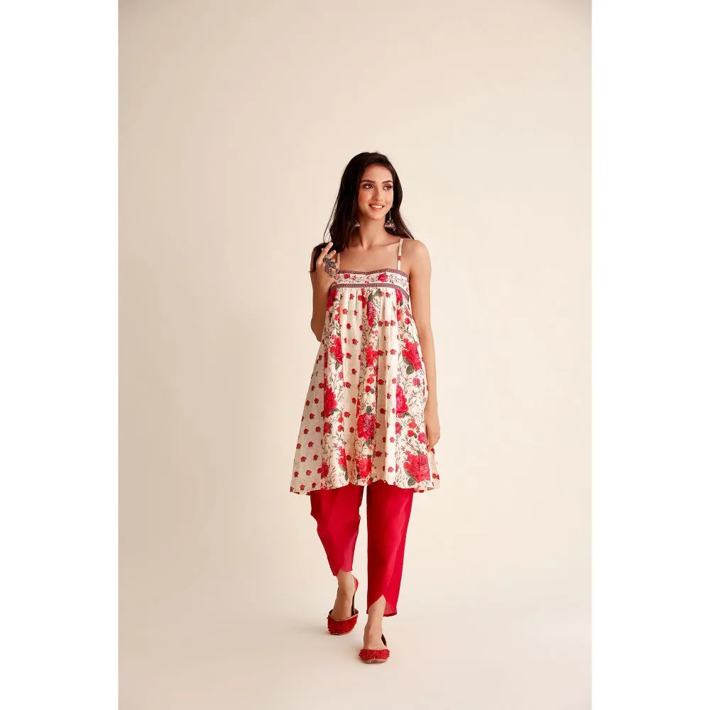 Roze Roshni Chanderi Kurta (Set of 3)