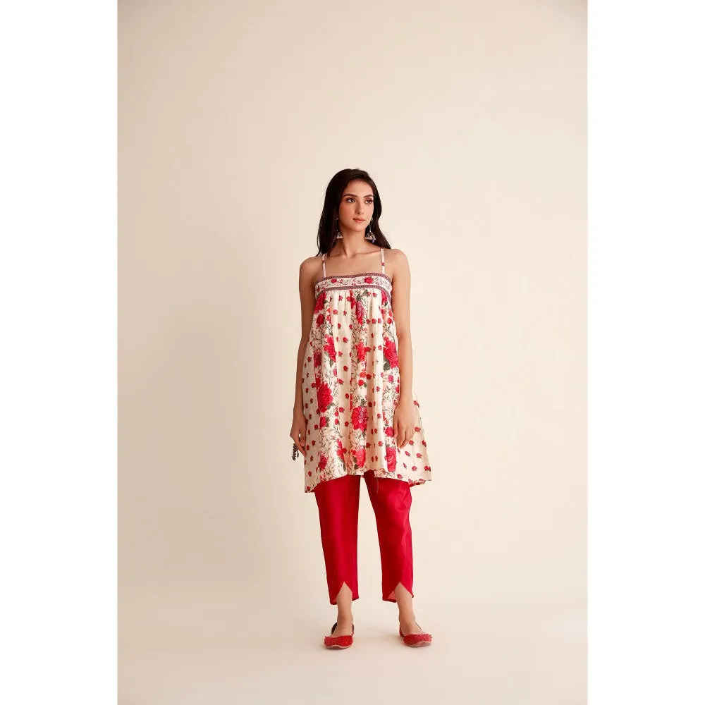 Roze Roshni Chanderi Kurta (Set of 3)