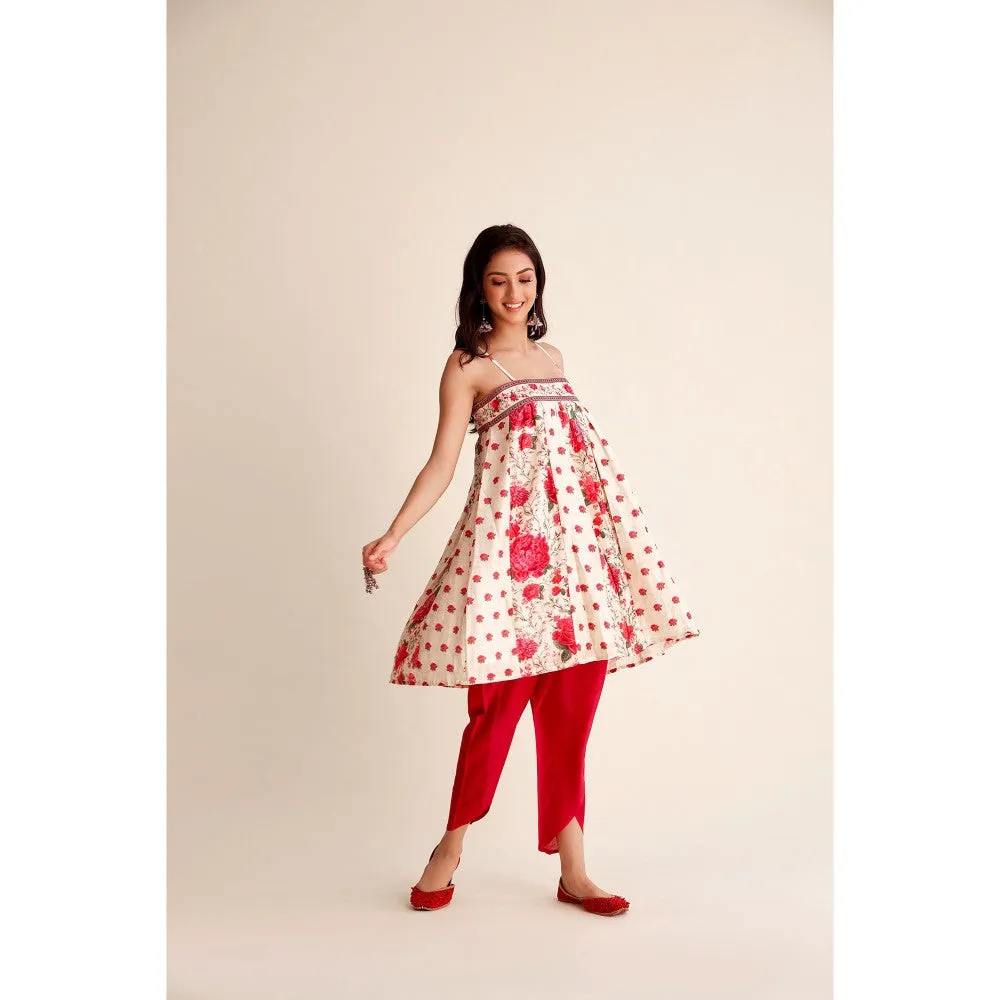 Roze Roshni Chanderi Kurta (Set of 3)