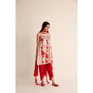 Roze Roshni Chanderi Kurta (Set of 3)