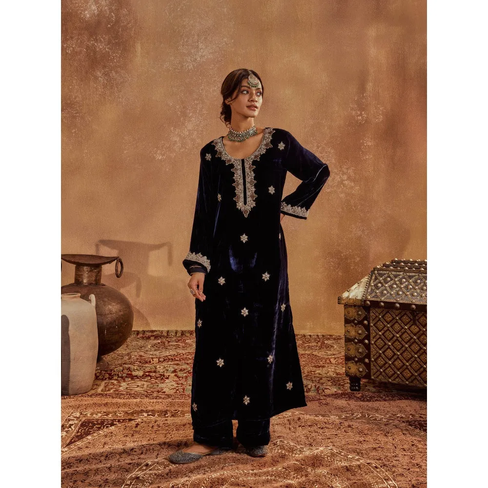 Roze Rubina Blue Kurta with Pant & Dupatta (Set of 3)