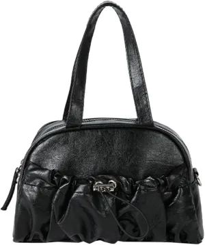 Saddle Bags for Women Pleated Drawstring Handbag Multifunctional Cross Body Bags Bucket Purses with Adjustable Strap