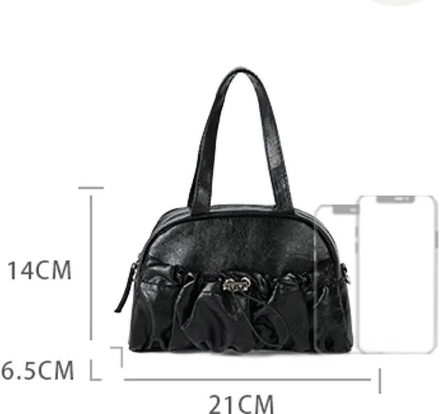 Saddle Bags for Women Pleated Drawstring Handbag Multifunctional Cross Body Bags Bucket Purses with Adjustable Strap