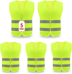Safety Vest, Reflective High Visibility Construction Vest for Men, Work, Cycling, Runner, Surveyor, Volunteer, Road