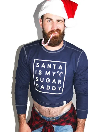 Santa Sugar Daddy Long Sleeve Crop Thermal-Navy
