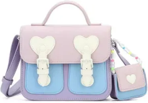 Satchel Handbag with Earphone Storage Bag for Women PU Leather Vintage Y2K Fashion Design Crossbody Shoulder
