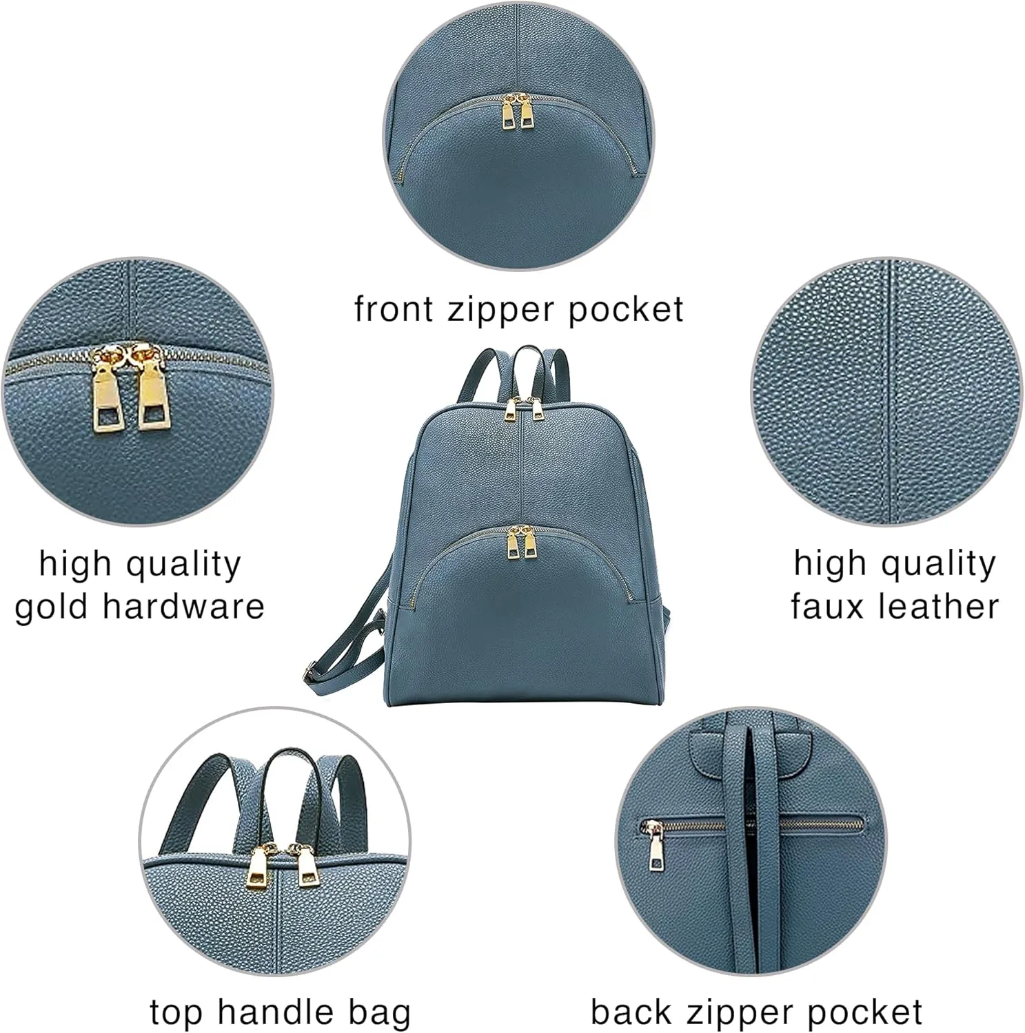 Scarleton Women's Backpack Purse, Top Handle Mini Travel Backpack, H160861 - Light Blue