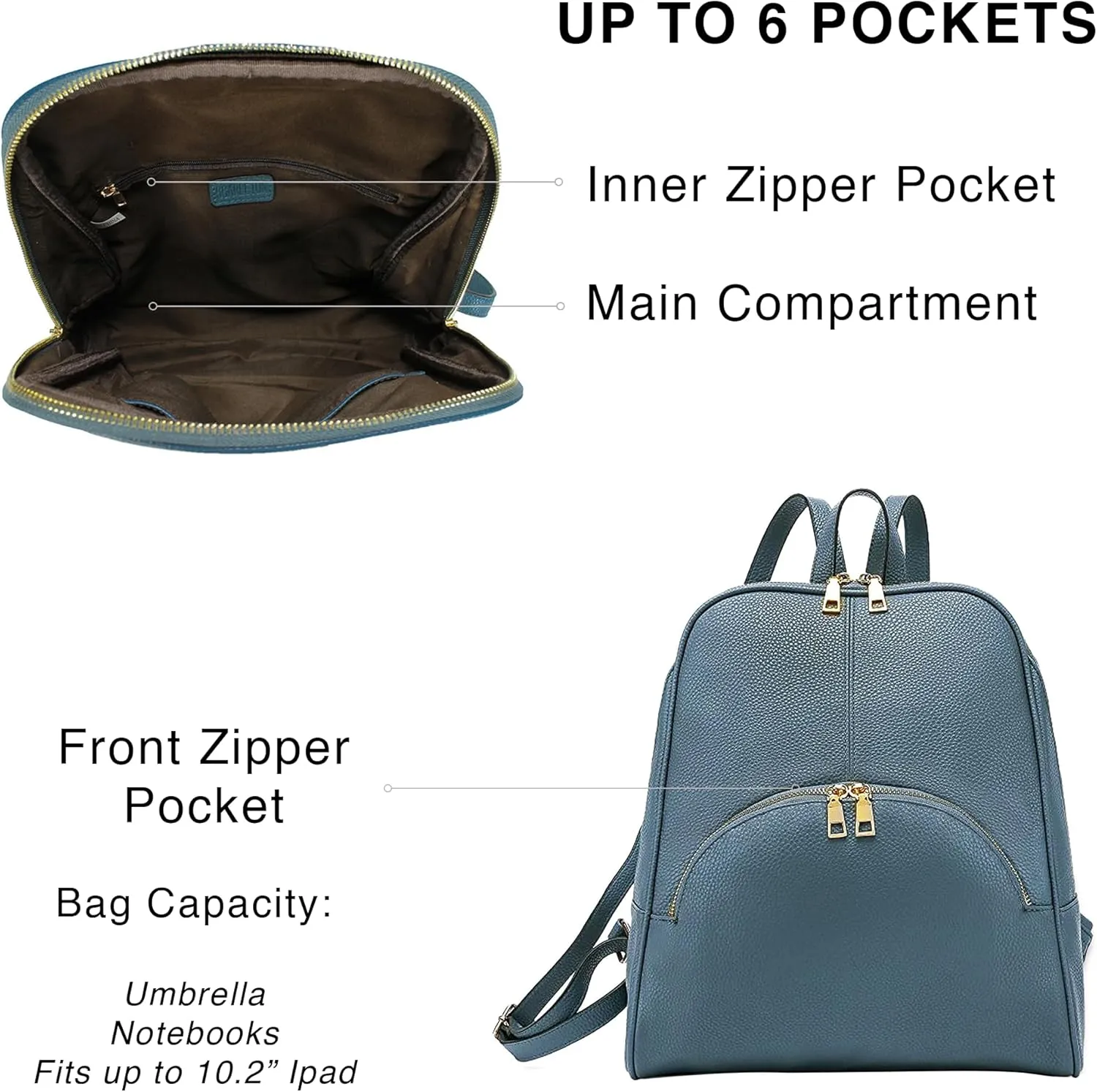 Scarleton Women's Backpack Purse, Top Handle Mini Travel Backpack, H160861 - Light Blue
