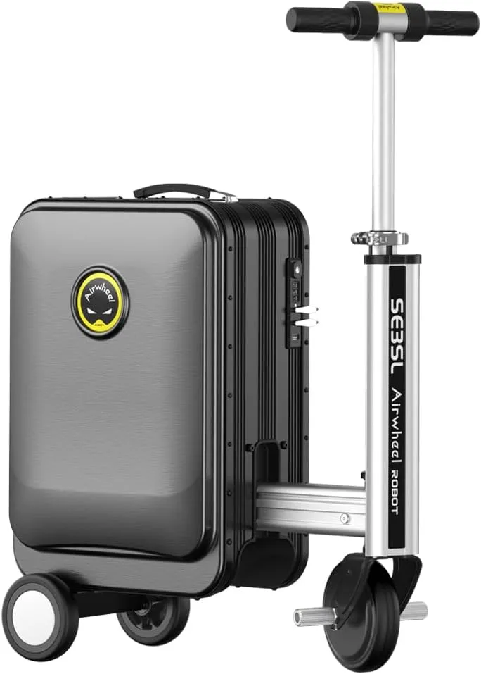 SE3SL Lightweight Rideable Luggage Portable Riding Suitcase Scooter, 6.8kg Ultra-light For Travel (black)