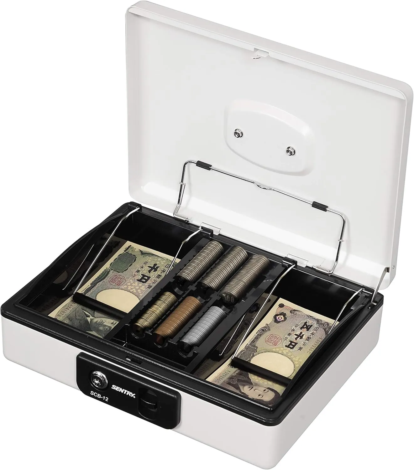 Sentry SCB-12 Handbag, Key Lock Type, One-Touch Open, B5 Paper, Light Gray