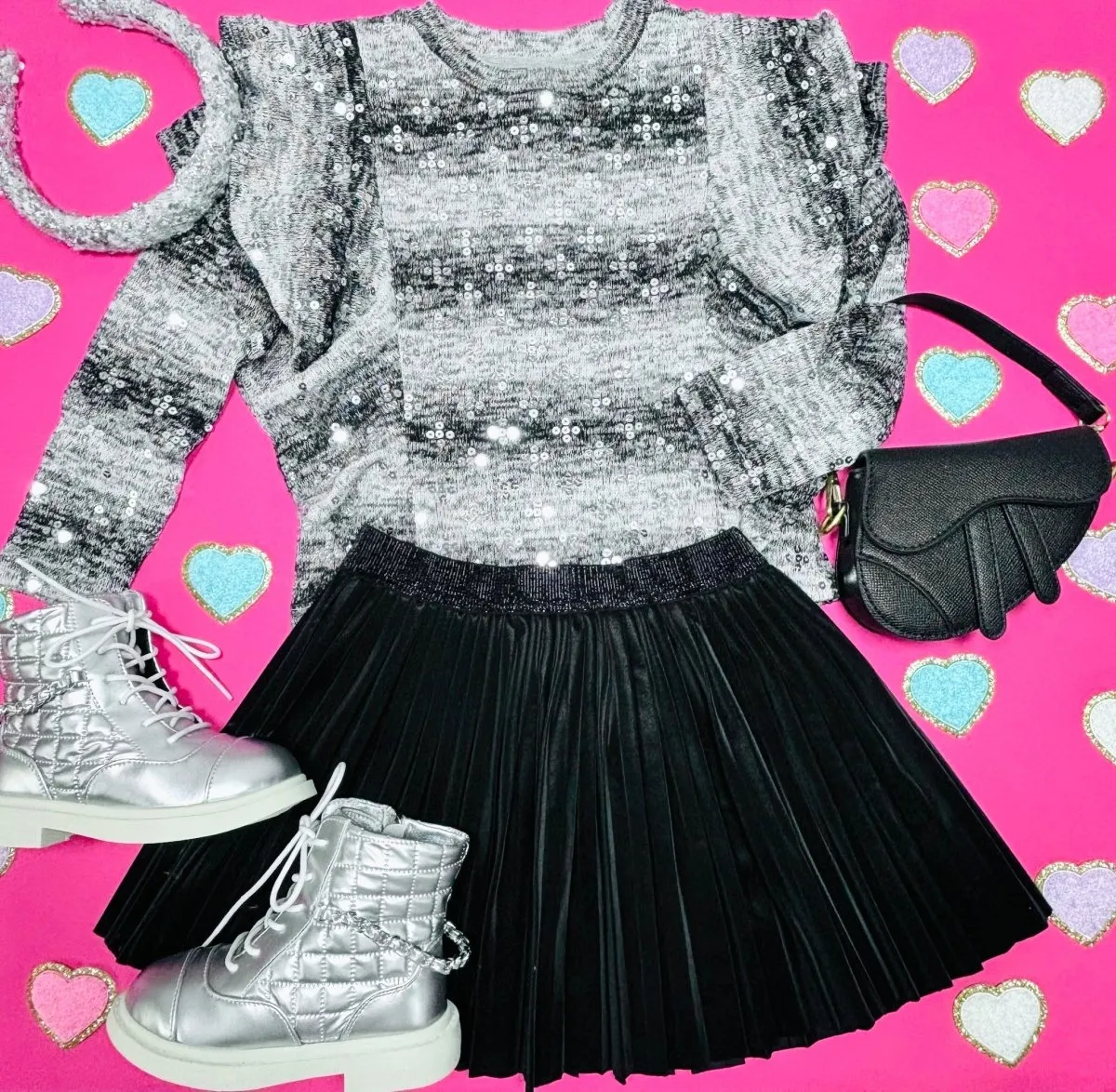 SEQUIN RUFFLE SWEATER
